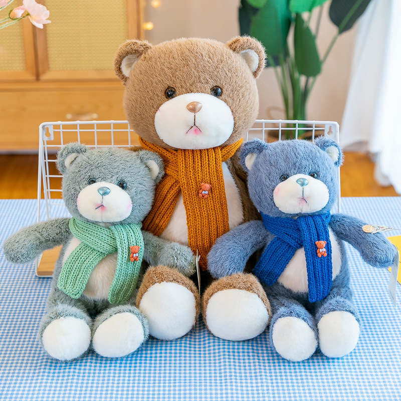 超萌可爱麦芽熊熊公仔定 制logo女生礼物床上抱抱熊泰迪毛绒玩具