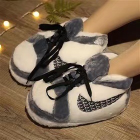 In Stock Internet Celebrity Same Style Spoof Cotton Shoes Autumn and Winter Comfortable Couple Cotton Slippers Warm AJ Big Head Shoes Customizable Baby