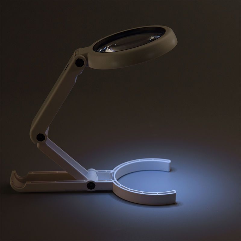 台式放大镜带灯高清20手机维修用带支架30桌面100修表台灯 倍