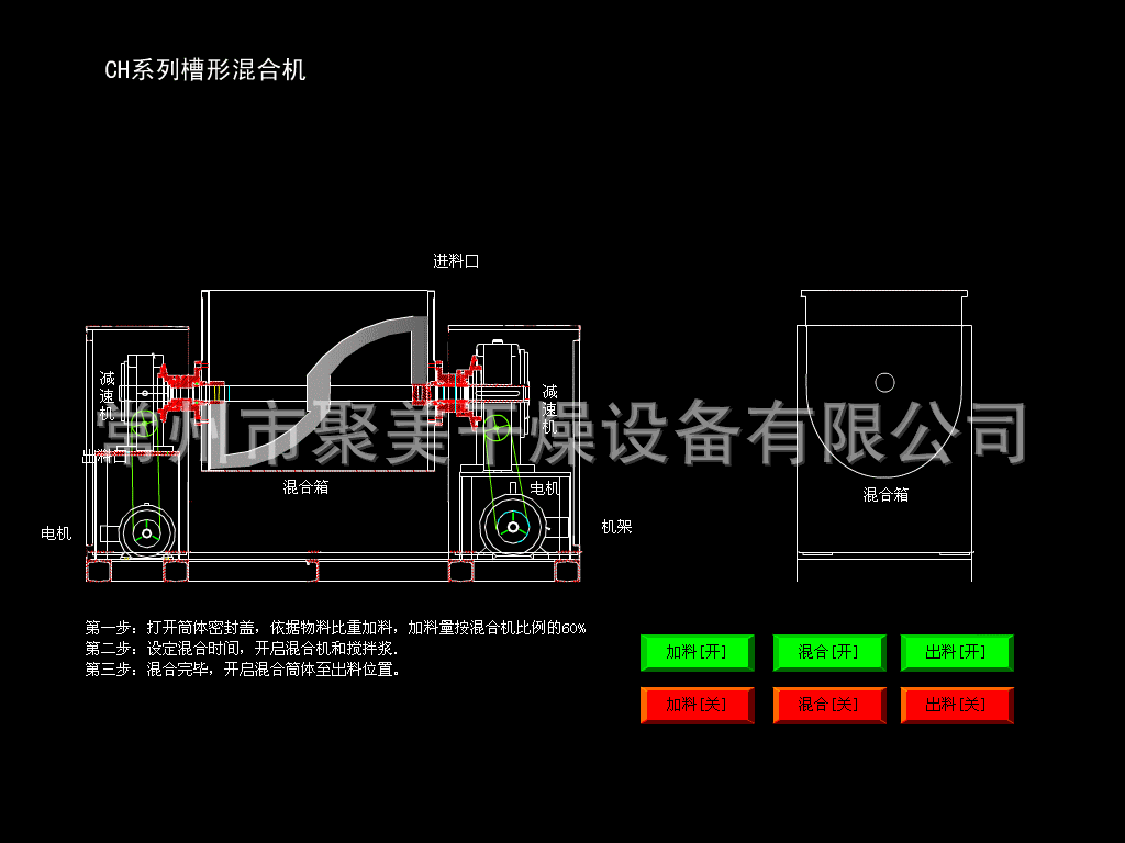 聚美200l槽型混合机 调味料槽型搅拌机 不锈钢混合设备厂家直销
