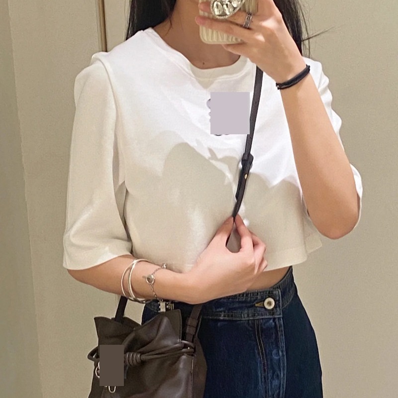 超短款百搭t恤2023纯棉短袖圆领辣妹风上衣日韩休闲宽松露脐女装
