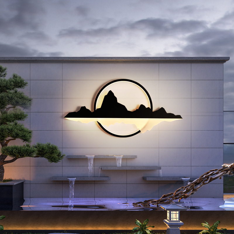 庭院景观墙灯户外山水壁灯园林墙壁装饰灯别墅院子影壁墙灯中式