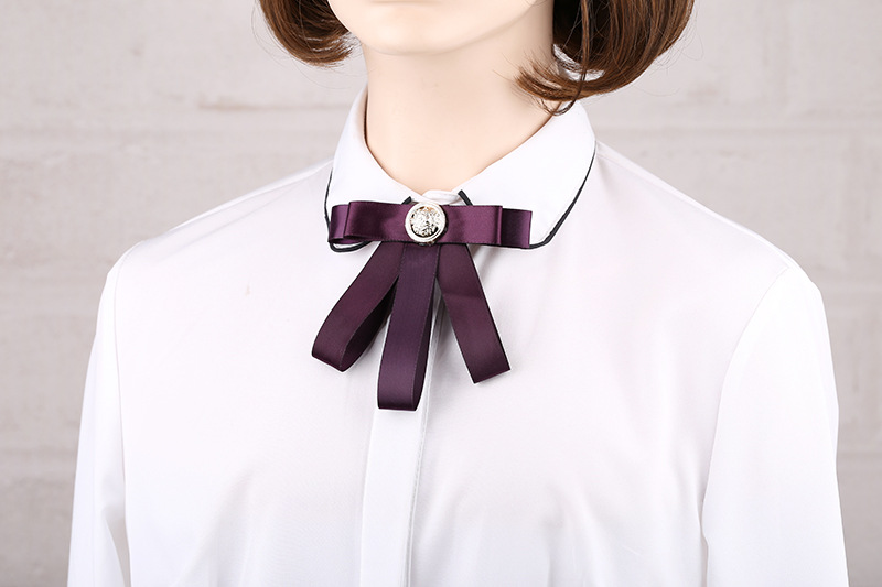高档领结女英伦银行空姐职业装正装蝴蝶结飘带女士学院风胸针领花