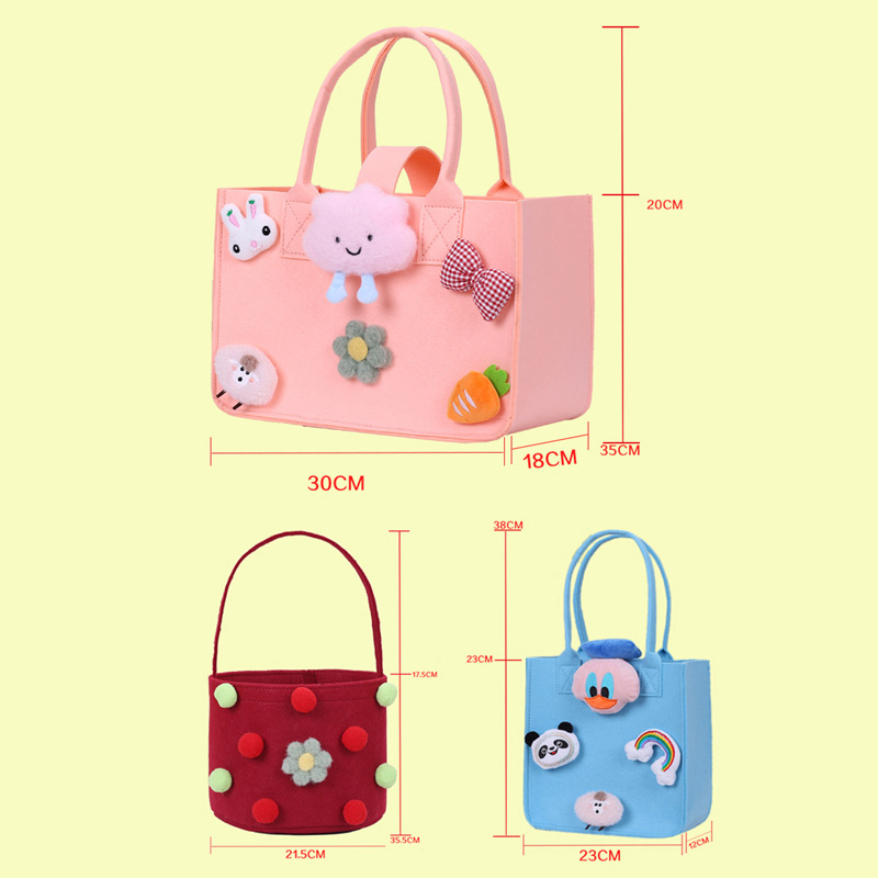 Wholesale Felt Bag Felt Handbag Felt Pouch Hand-Held Shopping Gift Cartoon Felt Handbag