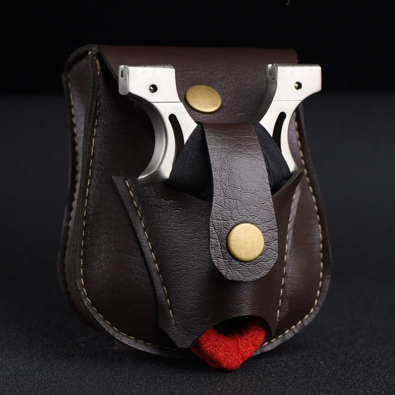 户外弹弓钢珠一体包弹弓兜弹珠皮包耐用多功能弹工强力磁铁腰皮套