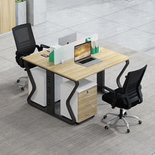 职员桌1米长面对面坐二人屏风隔断工作卡位双人组合电脑办公桌1.2