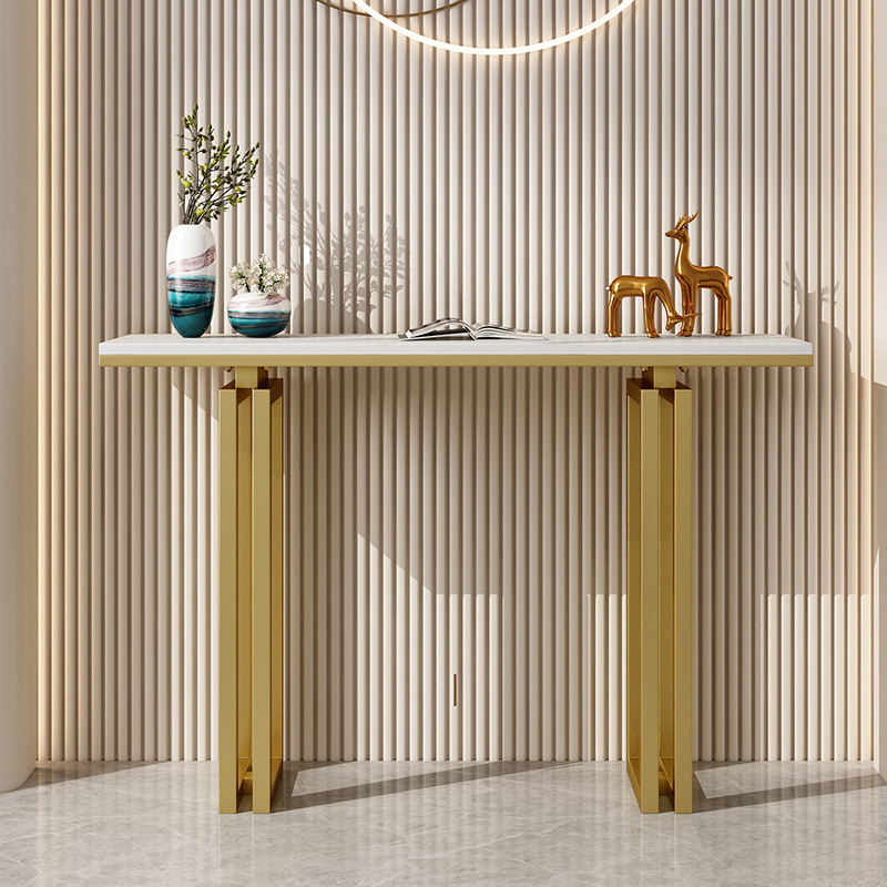轻奢岩板玄关桌简约现代玄关台新中式客厅条案靠墙入户装饰端景台