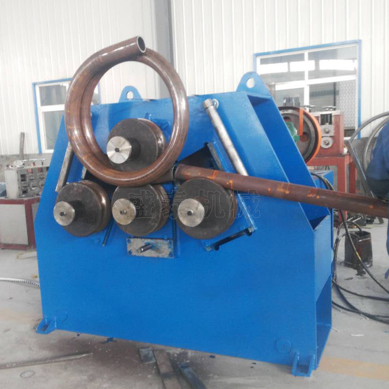 多根直管卷制成螺旋盘管 四辊轴液压型材盘管 角钢扁铁卷圆机