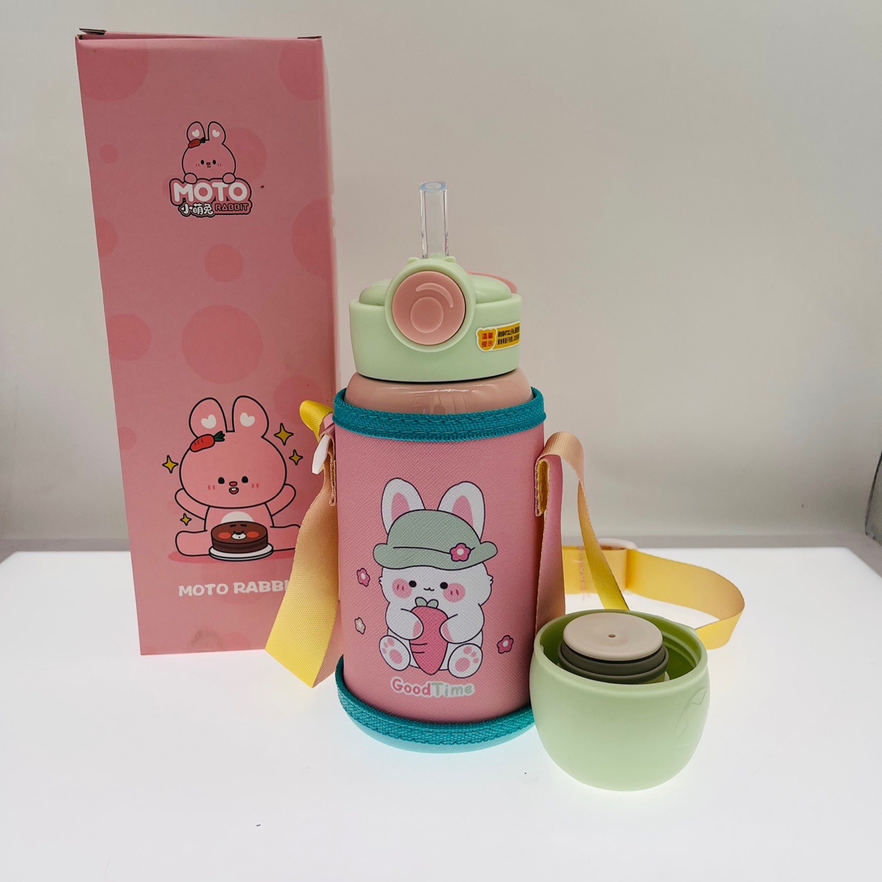 Xiaomengtu 3225 Children 316 Stainless Steel Thermos Cup Student Portable with Straw Cup Cartoon Kindergarten Water Pot