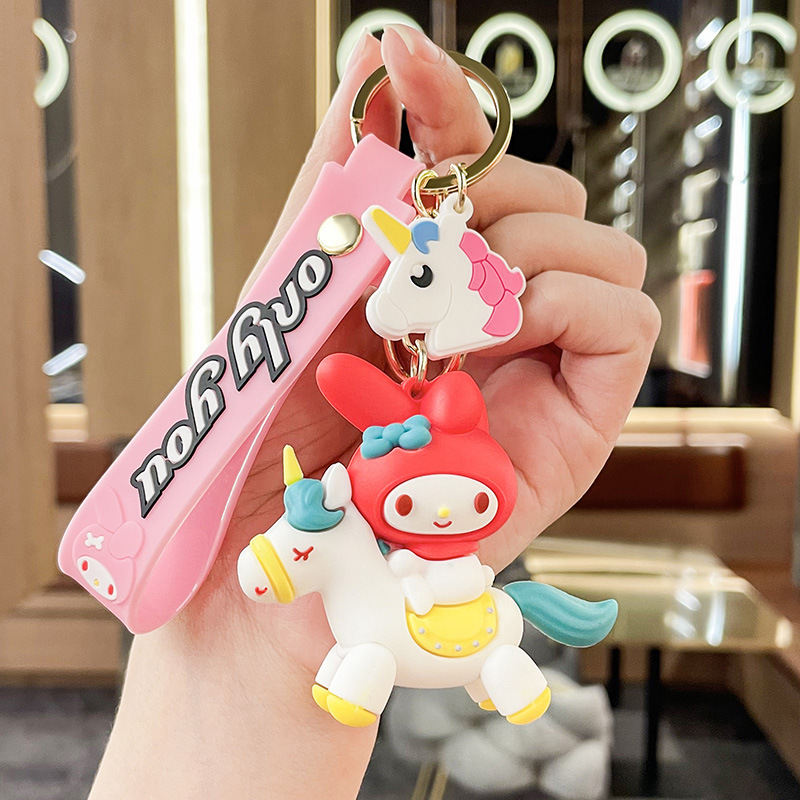 Cartoon Unicorn Sanrio Keychain Cute Melody Women's Bag Car Bag Keychain Pendant Small Gift Wholesale