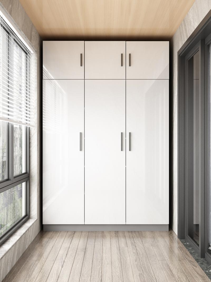 批发高光阳台柜储物柜大容量落地衣柜收纳置物柜省空间杂物柜