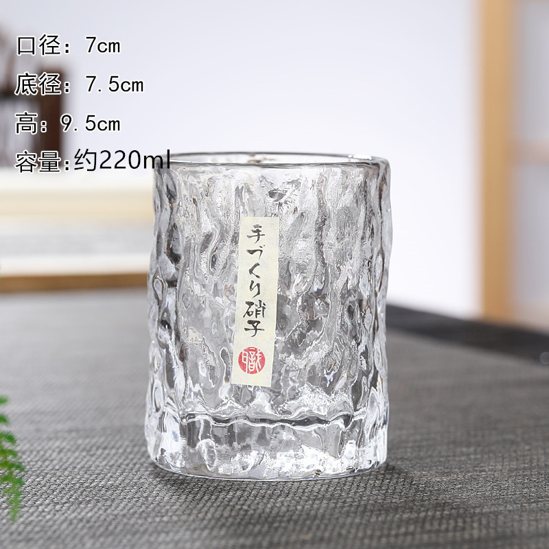 Collection Handmade Japanese Style Hammer Pattern Mingmen Whiskey Shot Glass Wholesale Household Creative Beer Mug Crystal Glass Cup