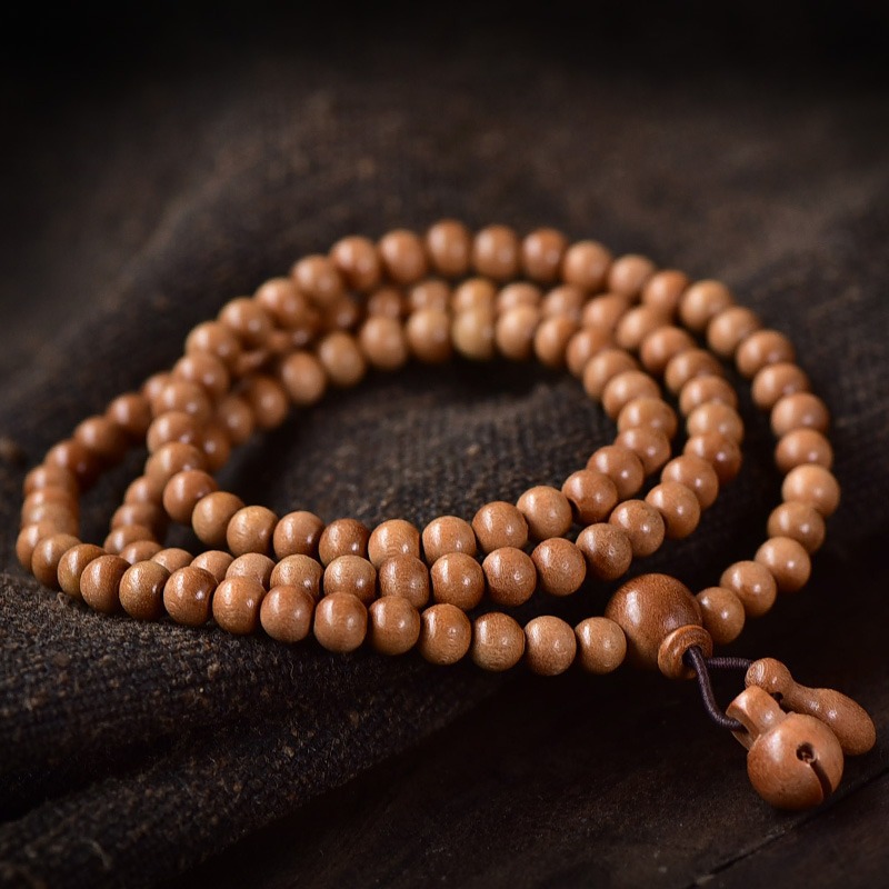 正宗肥城桃木念珠手串 精品108颗手持佛珠禅意文玩手链送长辈礼物