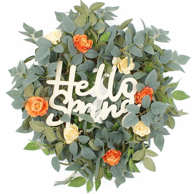 跨境专供木质木牌hello welcome 复活节母亲节春天英文字母门挂牌