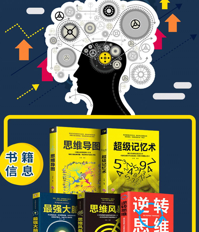 全5册逆转思维提高大脑记忆力思维逻辑技巧训练书籍最强大脑思维