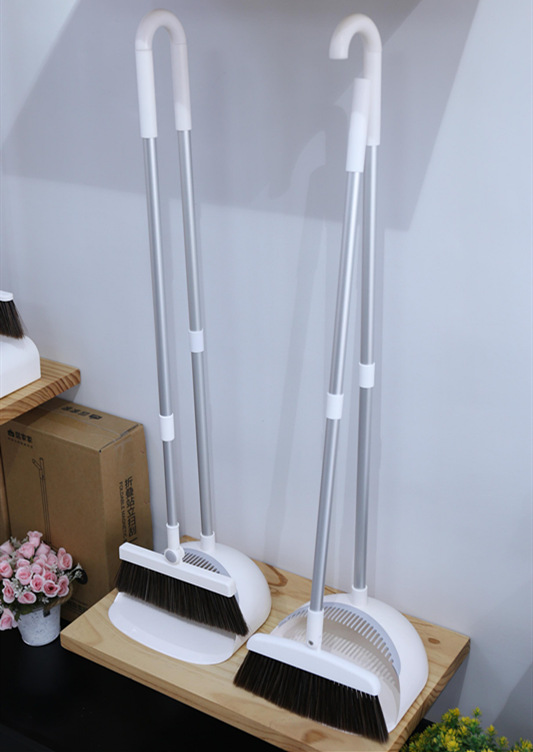 Mingxiu Factory Innovative Magnetic Folding Broom Set Household Broom Dustpan Combination Non-Viscous Storage Broom