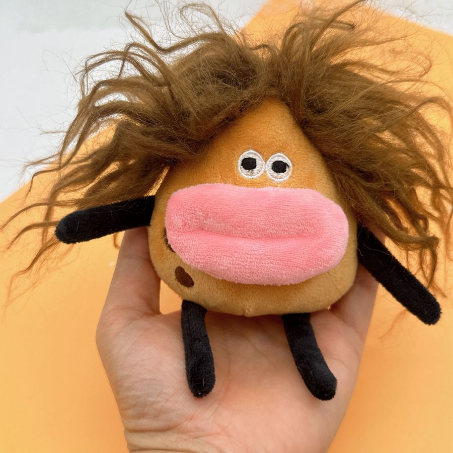 网红土豆君土豆妹香肠嘴炸毛娃娃挂件丑萌钥匙扣毛绒女生背包挂饰