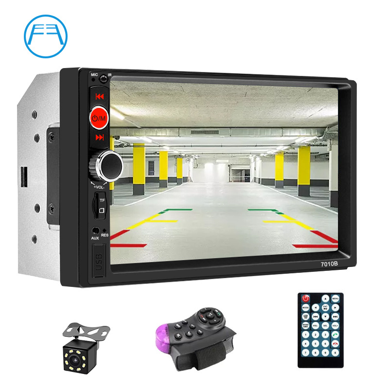 7-Inch Mp5 Double Ingot Machine 7010b Vehicle-Mounted Mp5 Player Touch Bluetooth Fm Mobile Phone Interconnection Car Display