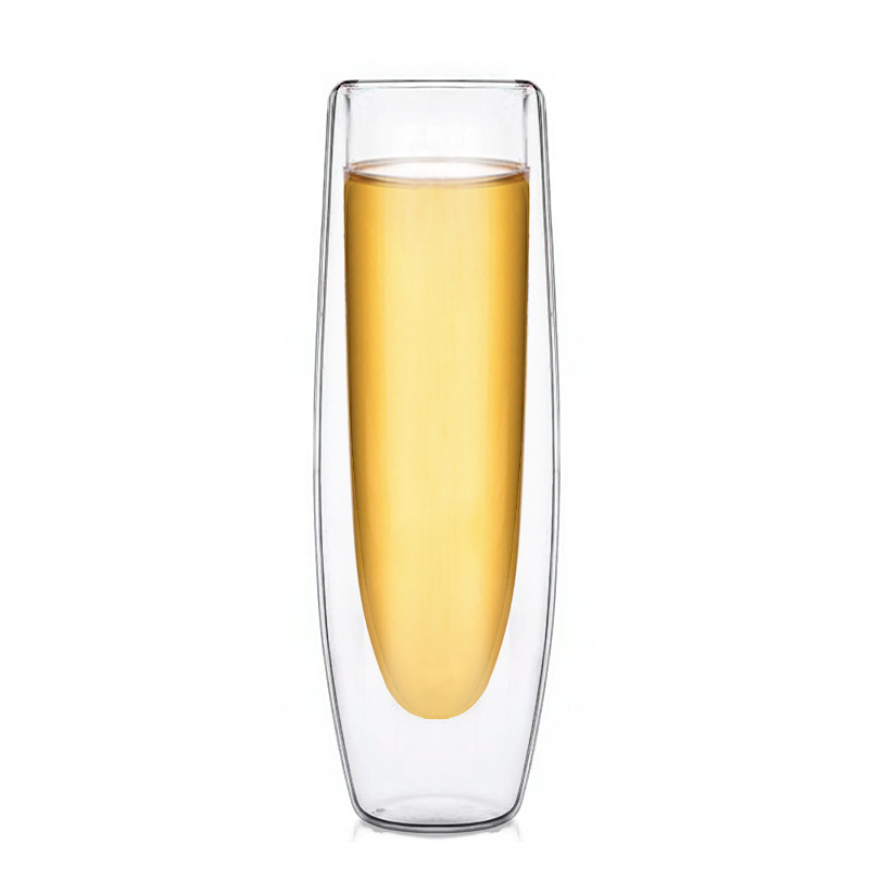 耐热高硼硅双层玻璃杯创意香槟杯跨境红酒杯家用隔热透明水杯