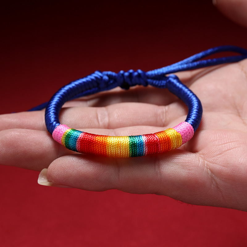 2023 New Dragon Boat Festival Colorful Rope Hand-Woven Children's Adult Bracelet Ethnic Style Colorful Carrying Strap