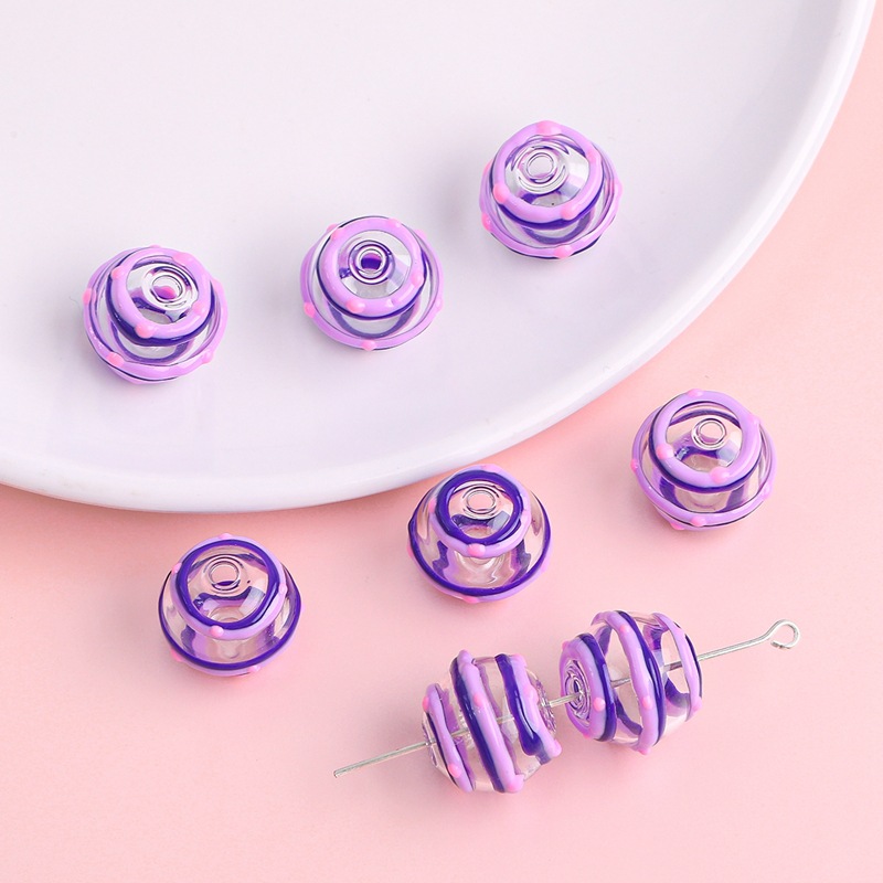 Hand-Painted Hollow Drop Oil Glass Beads Glass Scattered Beads DIY String Beads Materials Handmade Earrings Bracelet Jewelry Accessories