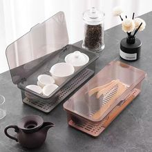 筷子茶具收纳盒 透明防尘带盖沥水筷子笼家用厨房桌面餐具整理盒