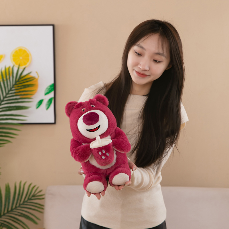 Cute Strawberry Bear Doll Girl Heart Milky Tea Cup Bear Doll Doll Valentine's Day Birthday Gift Plush Toy for Women