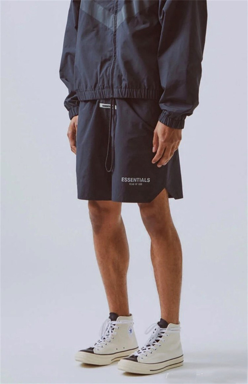 潮fog essentials情侣短裤高街反光尼龙抽绳休闲 fear of god短裤