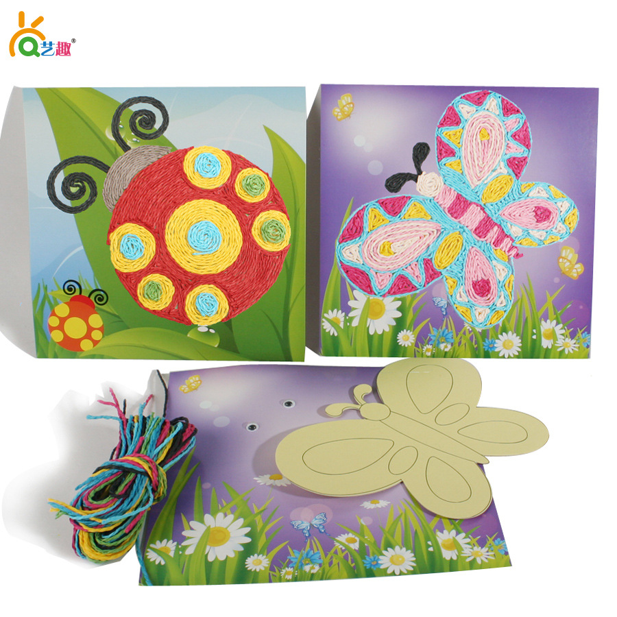 幼儿园手工课材料包纸绳画材料包多款儿童手工diy自制礼品