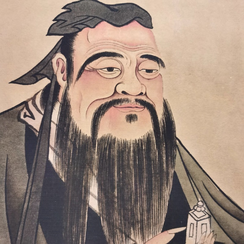 批发仿古宣纸中堂画工笔画办公室挂画装饰画孔子人物国画山水卷轴