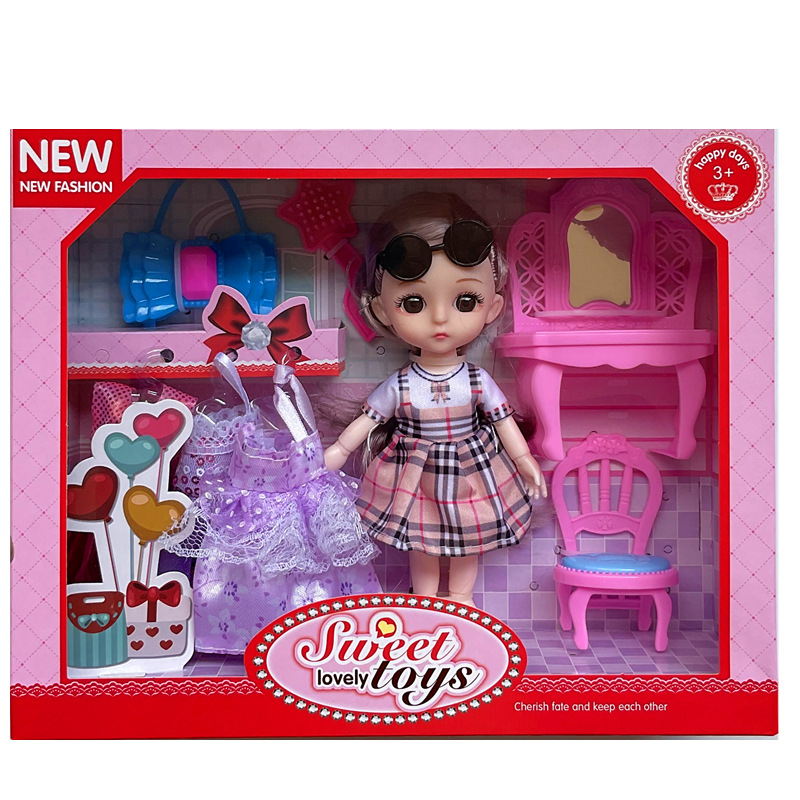 跨境仿真bjd8分乐乐芭比娃娃礼盒套装女孩公主玩具地摊培训班奖品