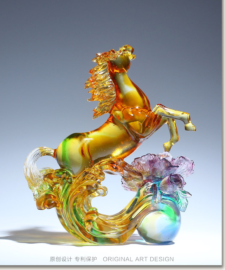 琉璃工艺品生肖马摆件招财新房子乔迁新居礼物实用大气创意艺术品