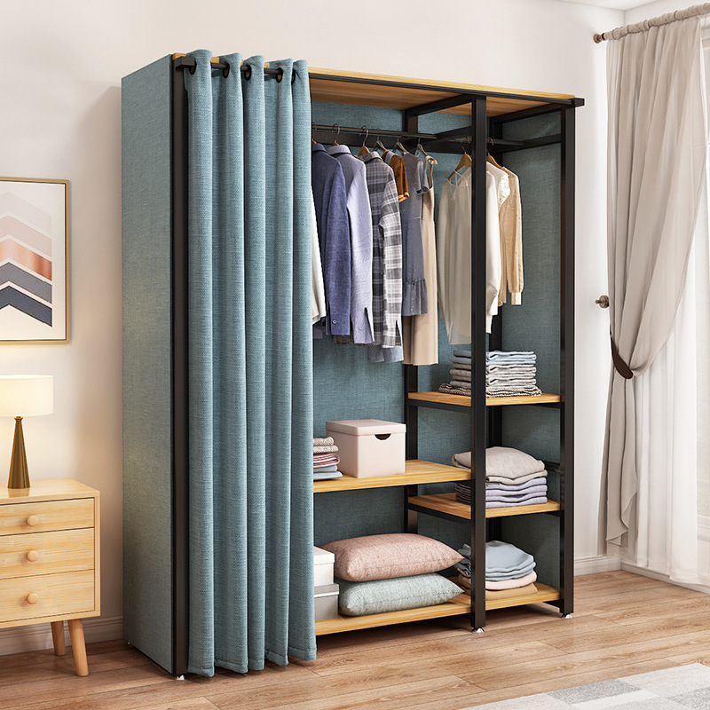 大衣橱柜家用经济型简约现代卧室仿实木组合整体衣柜便宜清仓衣柜