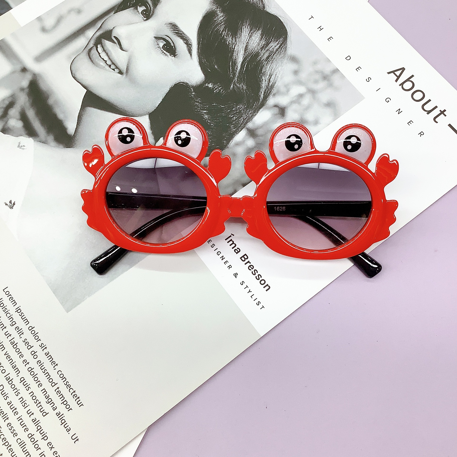 New Frog Baby Sunglasses Kids Sunglasses Korean Fashion Boys and Girls Photo Concave Shape Sunglasses