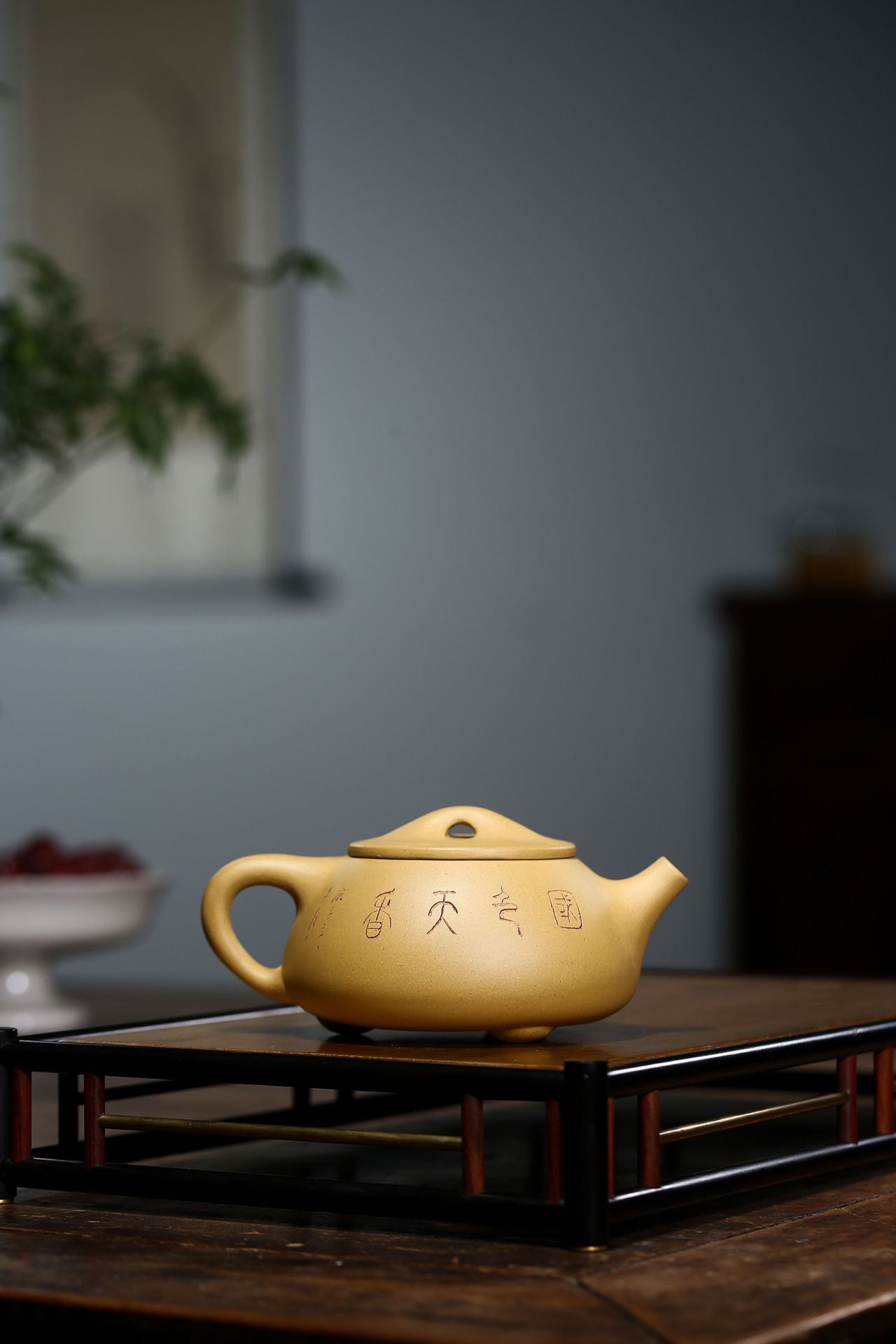 宜兴紫砂壶原矿段泥刻绘景舟石瓢壶功夫茶壶茶具礼品批发定制代发