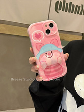 可爱卡通萌系小猪适用iphone15promax苹果13手机壳12立体11全包防