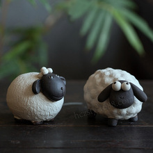 宜兴紫砂茶宠羊摆件生肖雕塑金钱小绵羊了个羊把茶具配件装饰批发