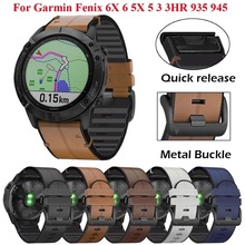 22 26mm硅胶皮革表带适用于佳明Garmin Fenix 7X 7 5X 5 6