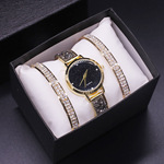 ladies watch jewelry set 新款女士手表金色手环星空面石英女表