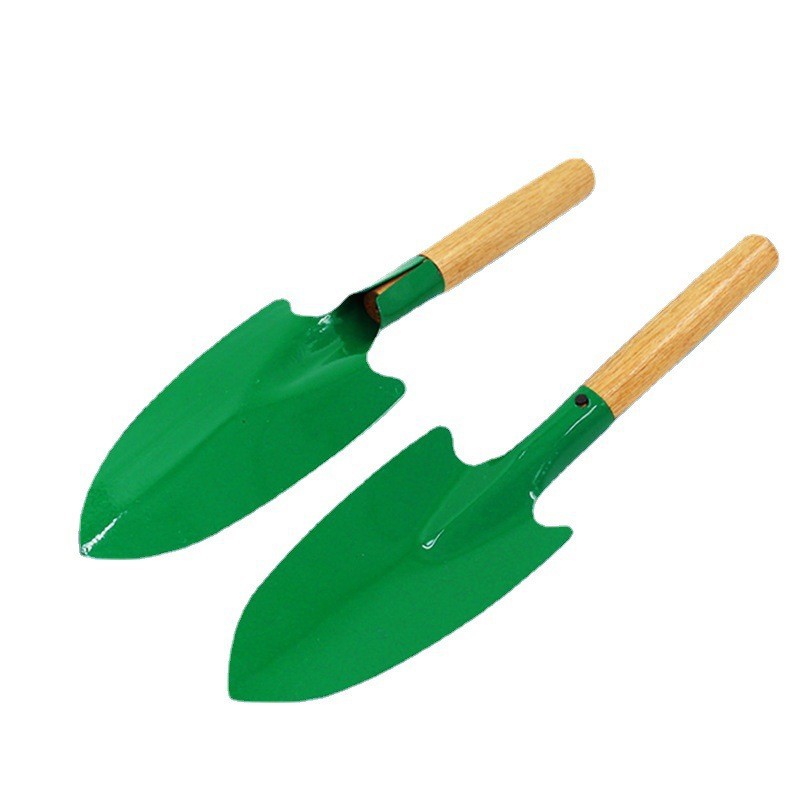 Factory Supply Garden Gardening Tools Wooden Handle Spade Kinds of Flowers Weeding Ploughstaff Small Shovel Wholesale Stall Supply