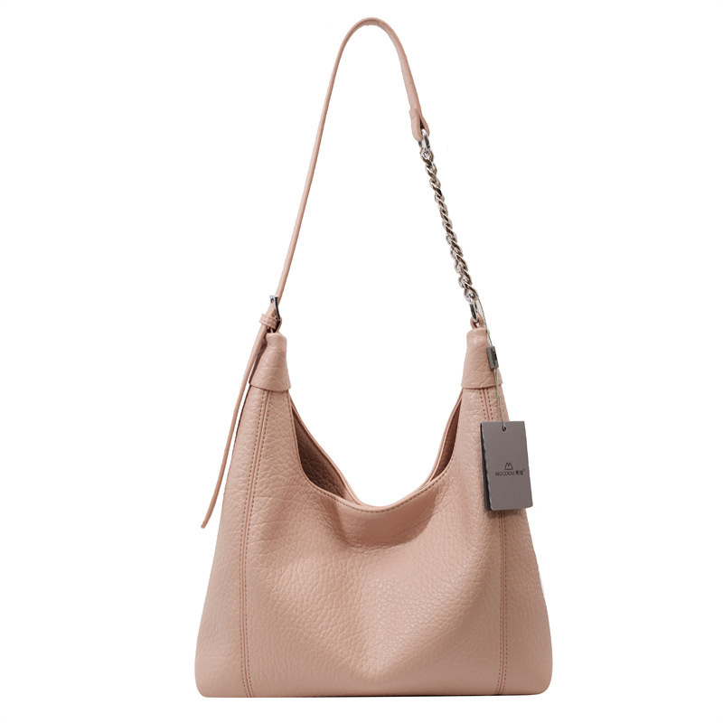 Bubble Soft Leather Solid Color Large Capacity Tote Bag for Women 2023 New Single Shoulder Underarm Commuter Vacation