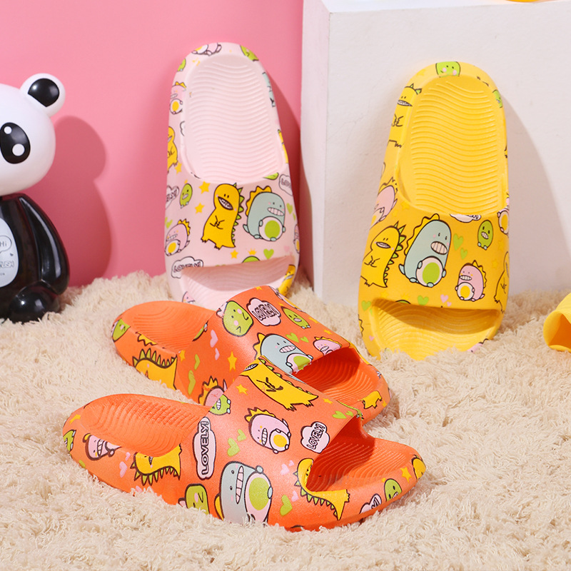 Summer New Children's Slippers Four Seasons Home Wear Fashion Cartoon Children's Shoes Bathroom Bath Dinosaur Slippers