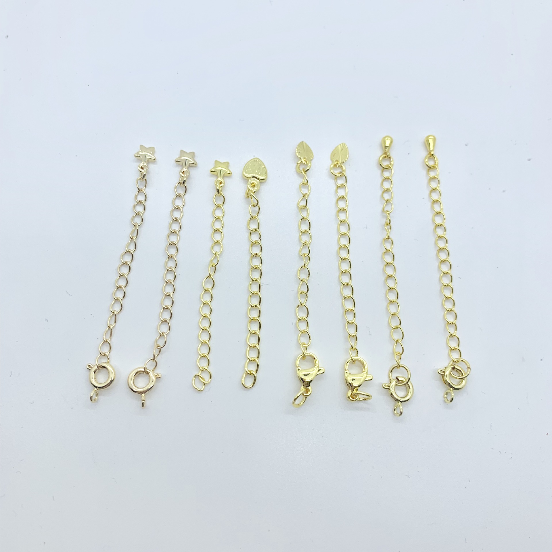 铜镀18k14k包金保色龙虾扣尾链弹簧扣延长链水滴尾坠 diy项链扣