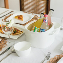 简约纯白碗碟套装家用2023新款景德镇骨瓷餐具套装高级感轻奢餐具