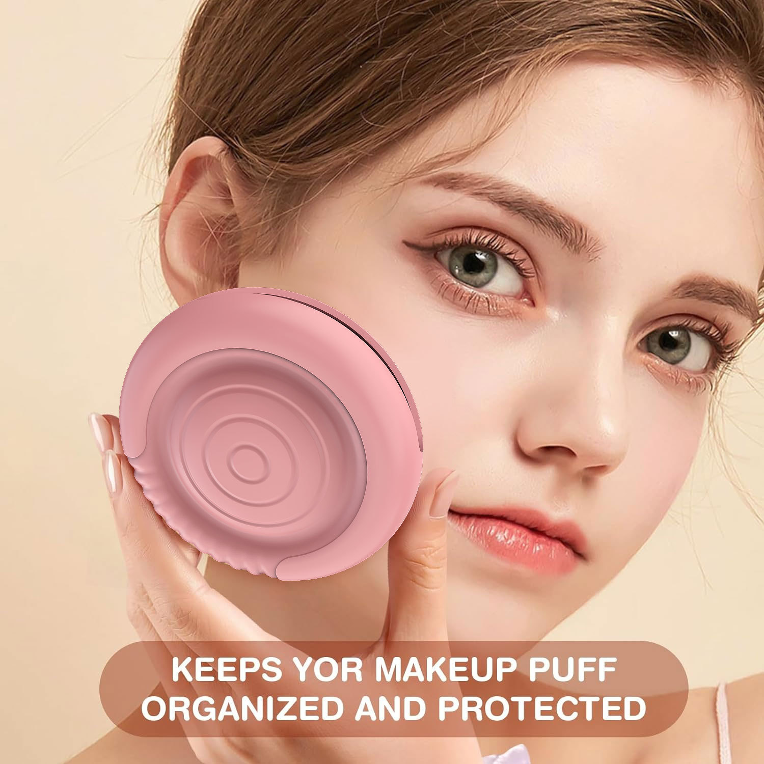 爆款硅胶粉扑收纳盒收纳包防尘透气高颜值气垫收纳便携美妆工具