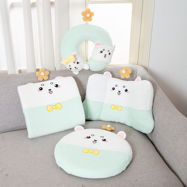 Cute Cartoon Memory Foam U-Shape Pillow Siesta Neck Pillow Portable Travel Pillow Office Waist Cushion Seat Cushions Pillow