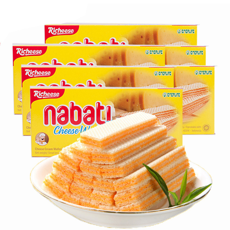 丽芝士nabati纳宝帝进口奶酪味威化饼干145g网红零食小吃休闲食品