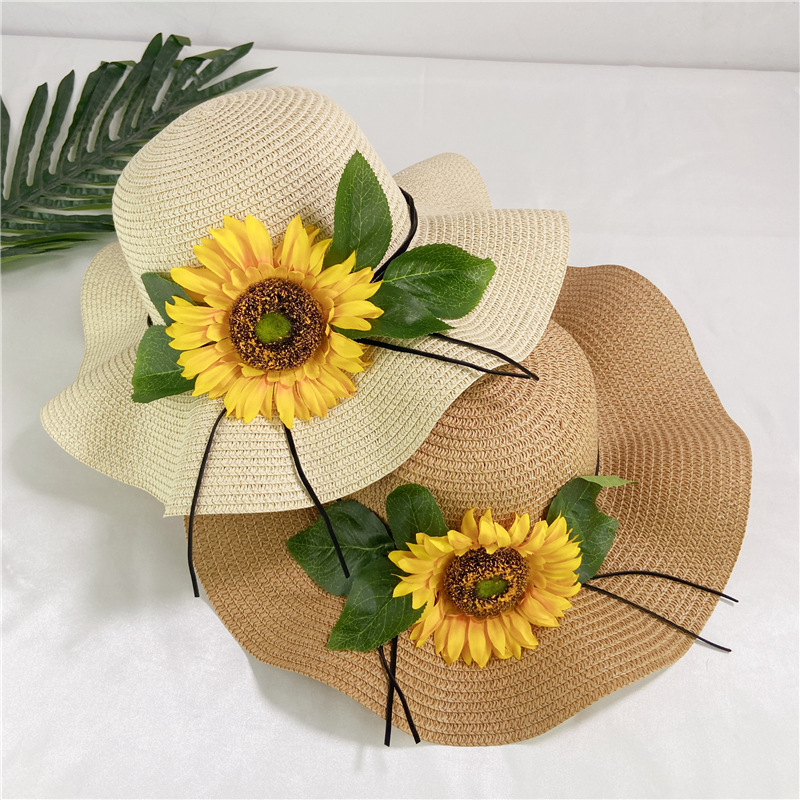 summer beach straw hat women‘s korean-style trendy seaside big brim sun protection sun shade sun sunflower all-matching summer hat