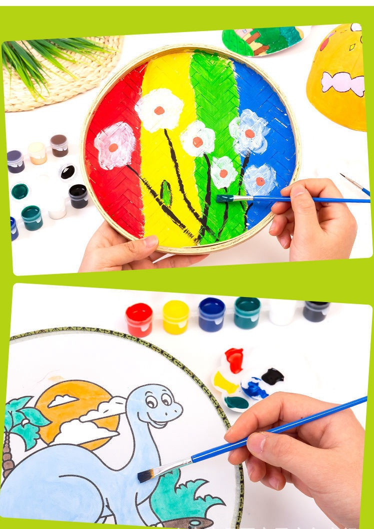 儿童水彩粉涂鸦绘画6色帽子颜料3ml彩绘石膏幼儿园diy涂料填色