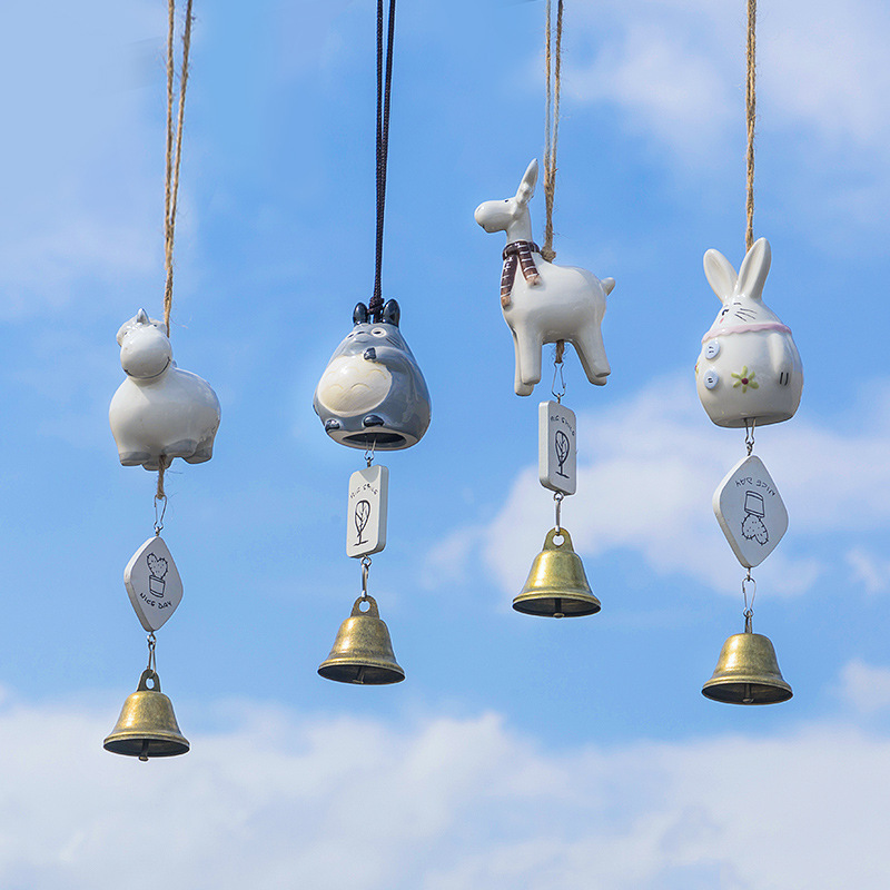 风铃挂饰创意女生礼物铃铛挂件日式小清新陶瓷铜铃卧室门阳台装饰